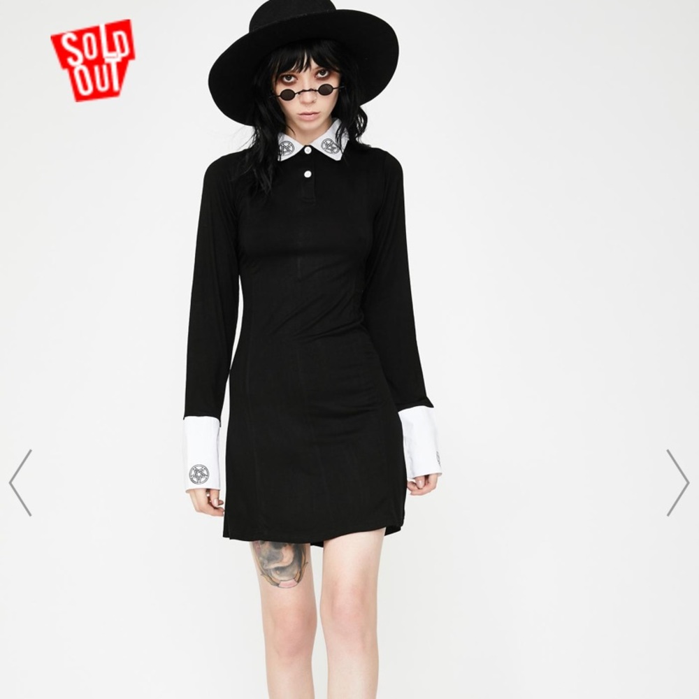 Dr. Faust Pentagram White Collar Mini Dress